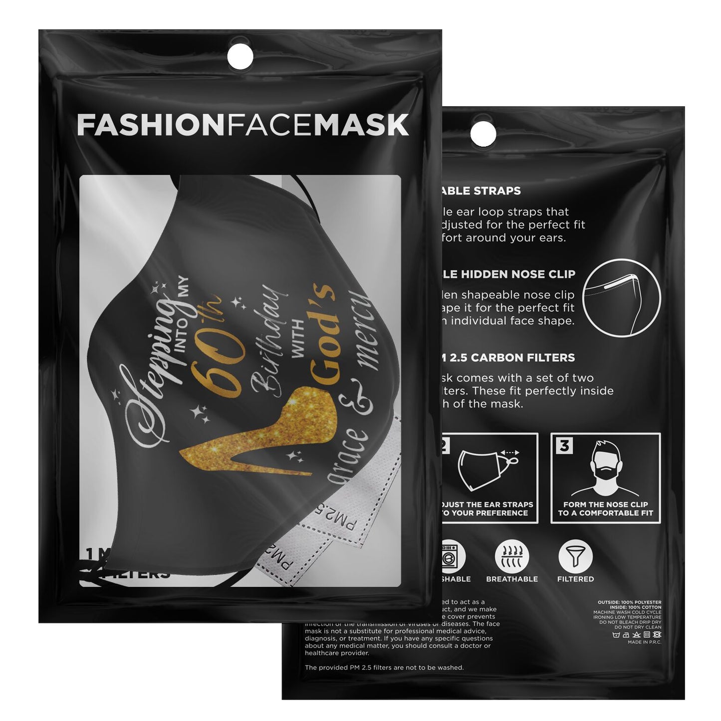 Premium Face Mask: 60th Birthday With God's Grace & Mercy