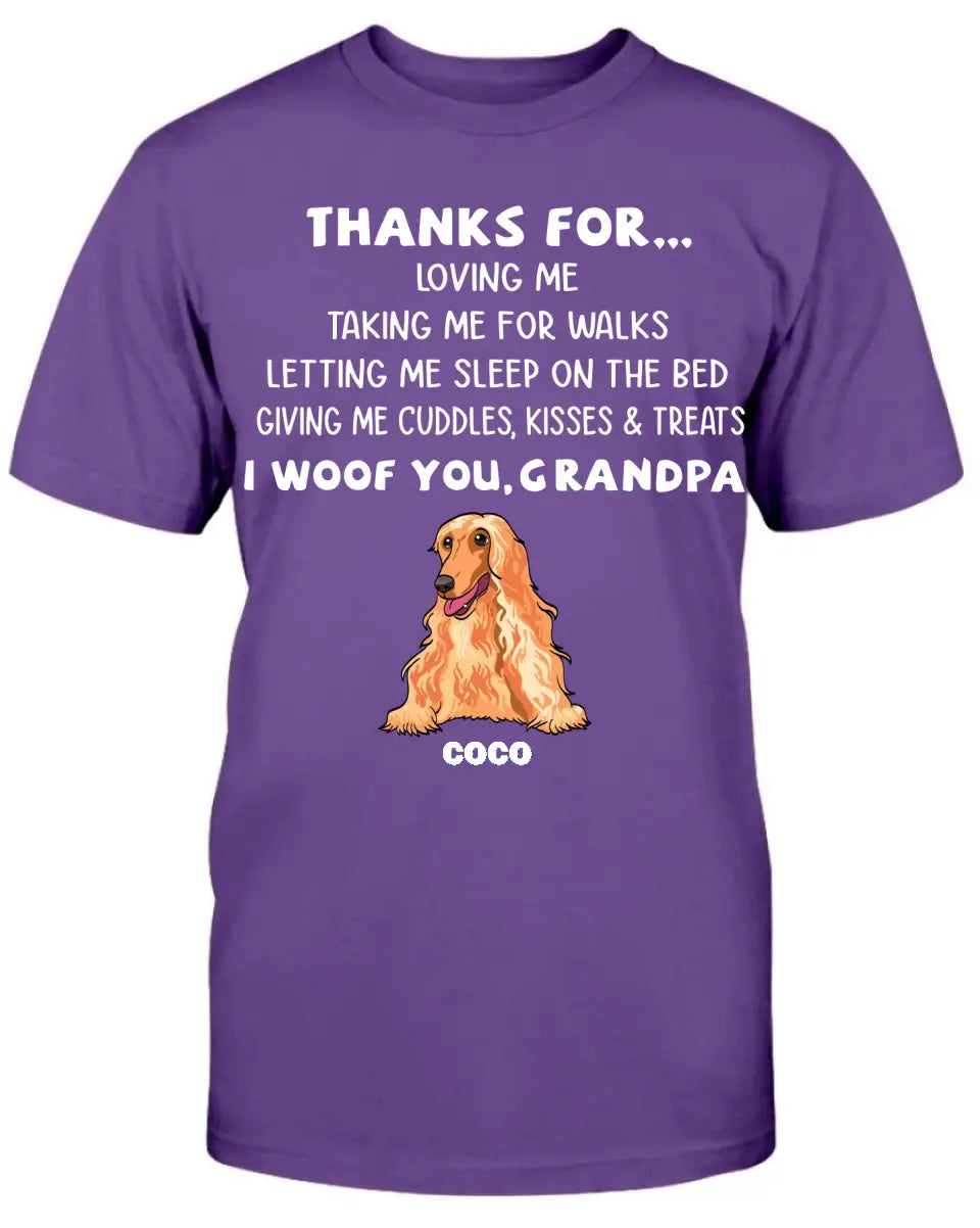 I Woof You Grandpa, Funny Dogs Personalized Shirt, Custom Gifts for Dog Lovers copy
