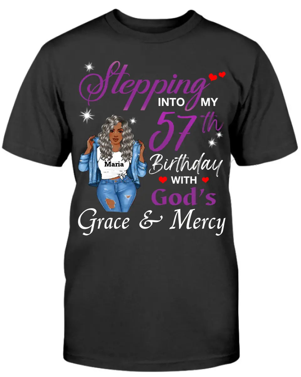 57th Birthday With God's Grace & Mercy Purple