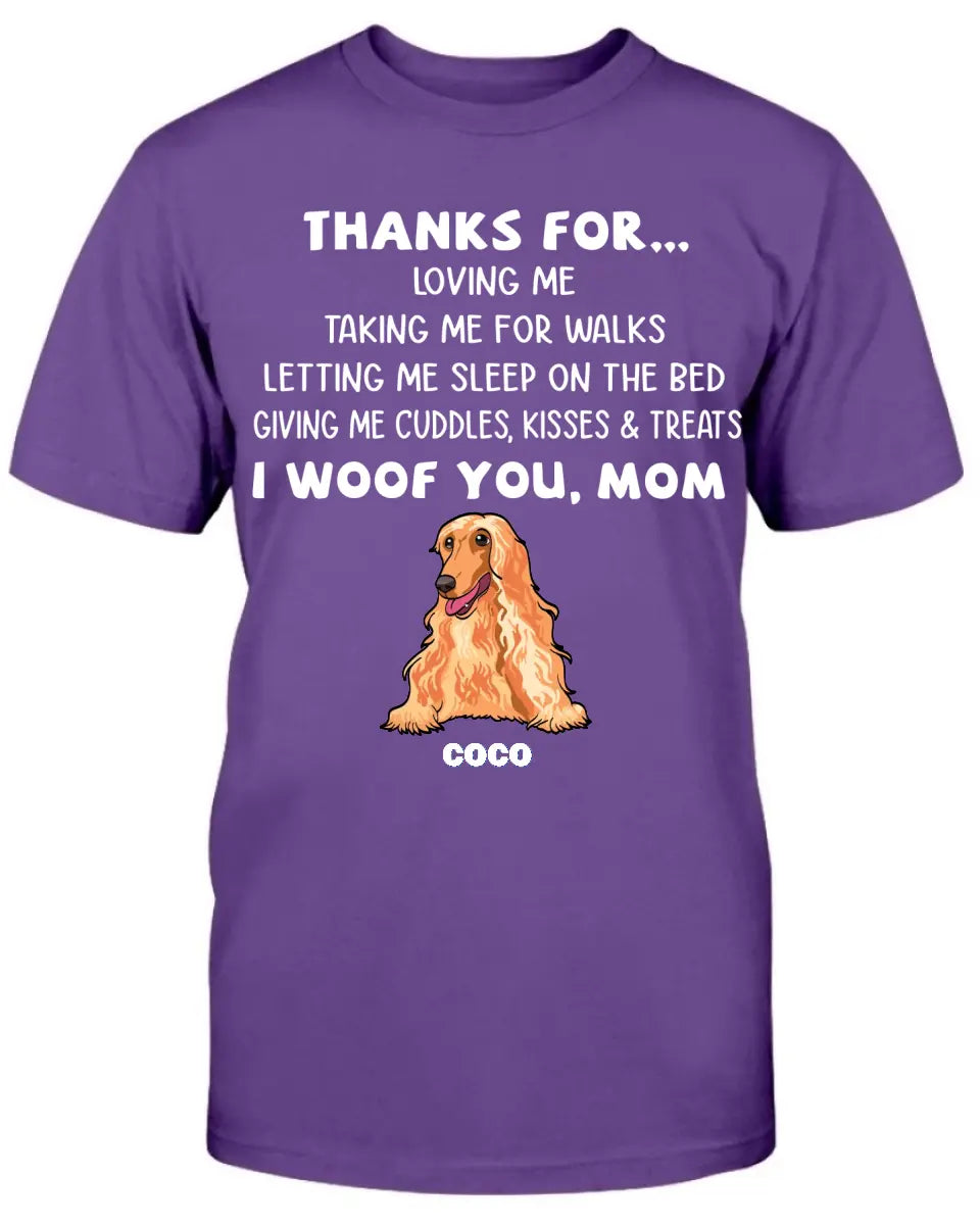 I Woof You, Funny Dogs Personalized Shirt, Custom Gifts for Dog Lovers
